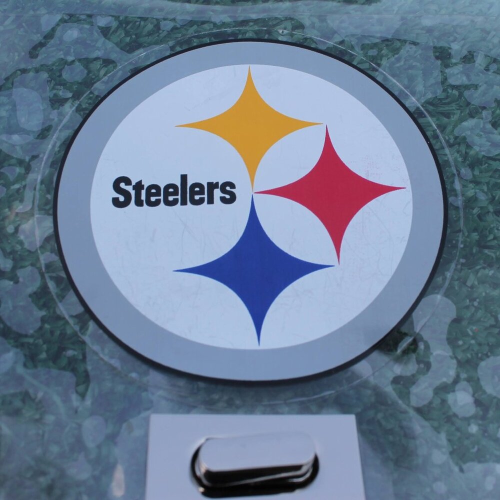 NFL Pittsburgh Steelers football clear envelope purse, chain strap - Picture 3 of 4